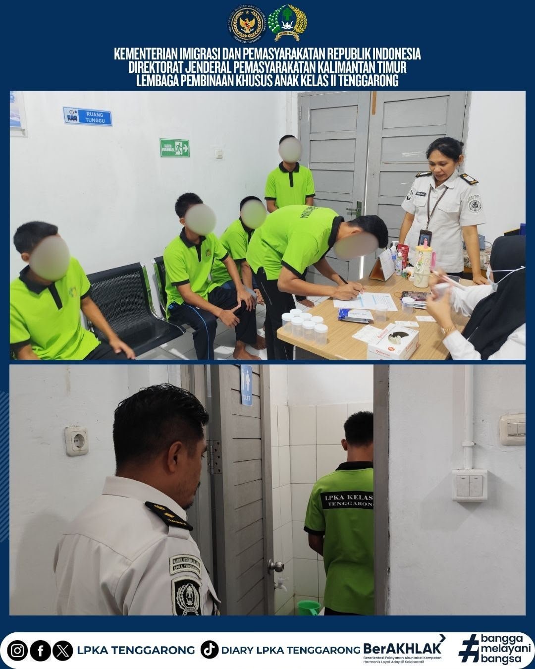 Perkuat Pencegahan Narkotika, LPKA Tenggarong Laksanakan Tes Urine bagi Anak Binaan dan Pegawai