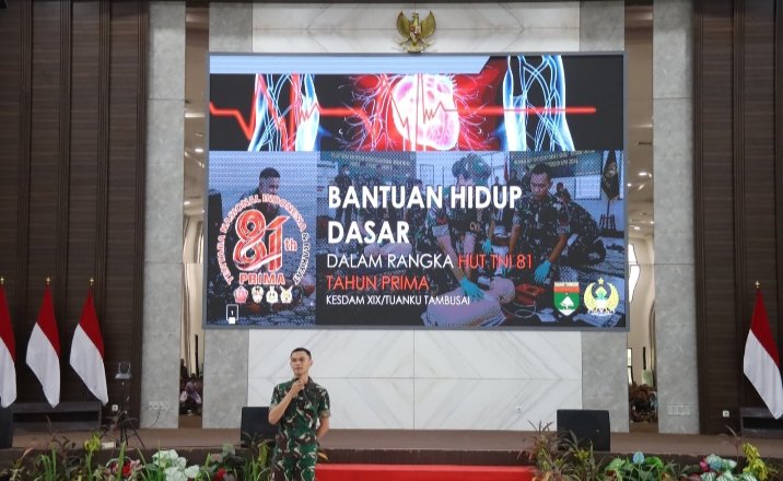 Jelang HUT Ke-81 TNI, Kodam XIX/Tuanku Tambusai Ikuti Vidcon Nasional Bantuan Hidup Dasar