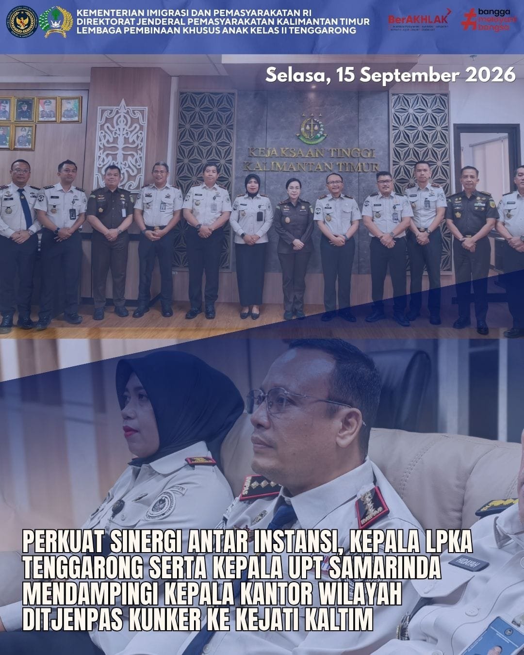 Kepala LPKA Tenggarong Dampingi Kakanwil Ditjen Pemasyarakatan dan Kepala UPT Samarinda–Tenggarong Audiensi ke Kejati Kaltim
