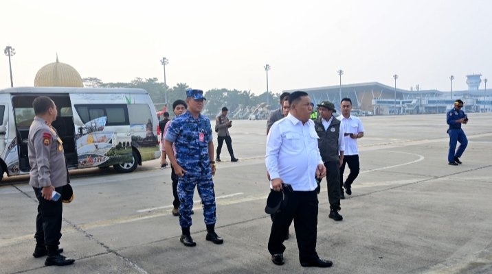 Menhut Tinjau Restorasi Gambut Bengkalis, Danlanud RSN Tegaskan Kolaborasi Penanganan Karhutla