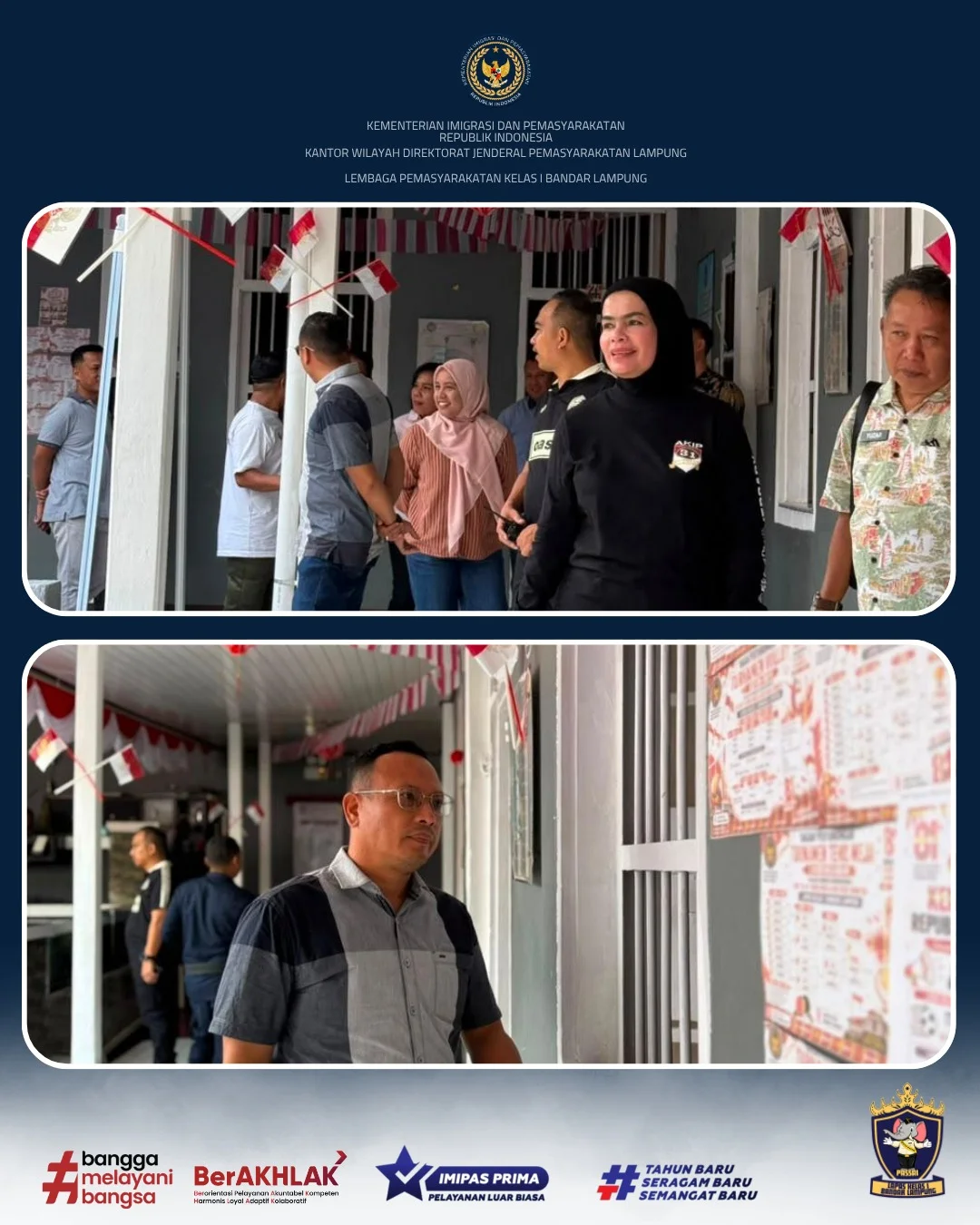 Komitmen Zero Halinar, Kalapas Kelas 1 Bandar Lampung Pimpin Deteksi Dini Blok Hunian Akhir Pekan
