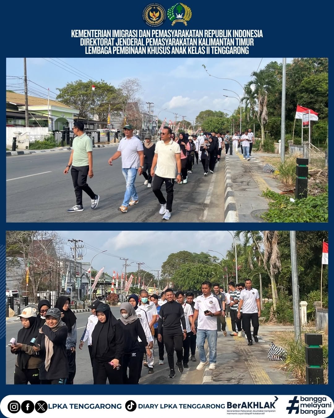 Jaga Kebugaran, Pererat Kebersamaan, LPKA Kelas II Tenggarong Gelar Jalan Santai