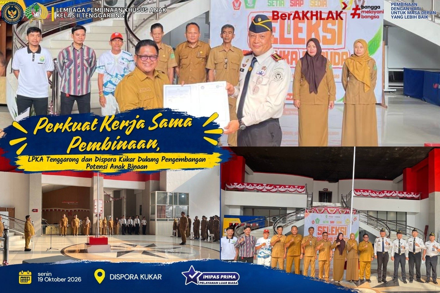 Perkuat Kerja Sama Pembinaan, LPKA Tenggarong dan Dispora Kukar Dukung Pengembangan Potensi Anak Binaan