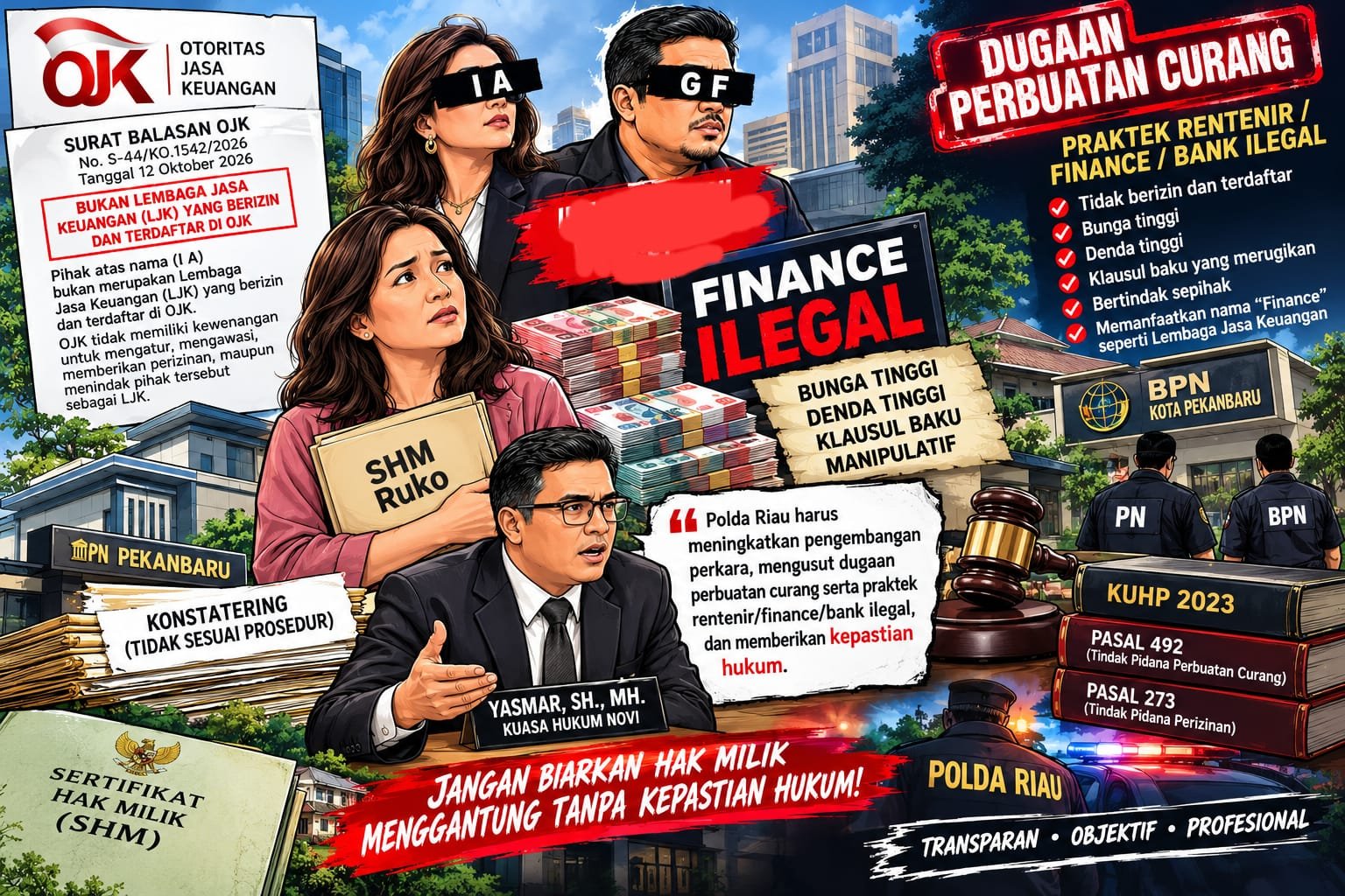 Surat Novi Dibalas, OJK Tegaskan Usaha FINANCE (I A) Bukan Lembaga Jasa Keuangan Berijin dan Belum TERDAFTAR !