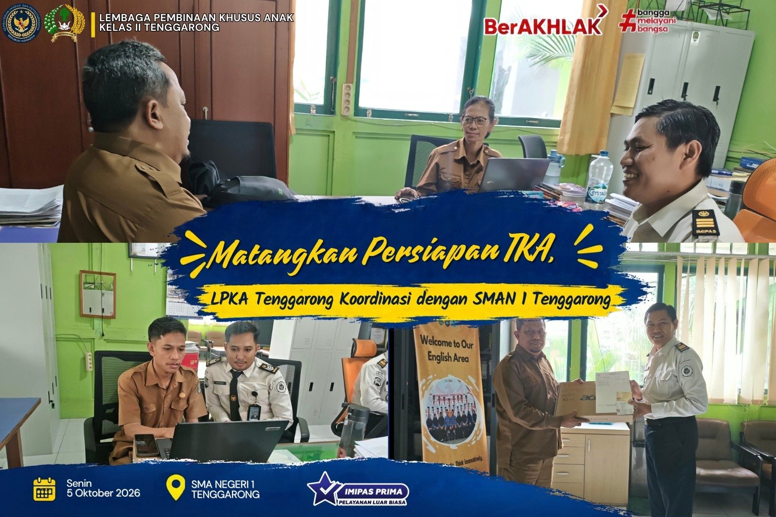 Matangkan Persiapan TKA, LPKA Tenggarong Koordinasi dengan SMAN 1 Tenggarong