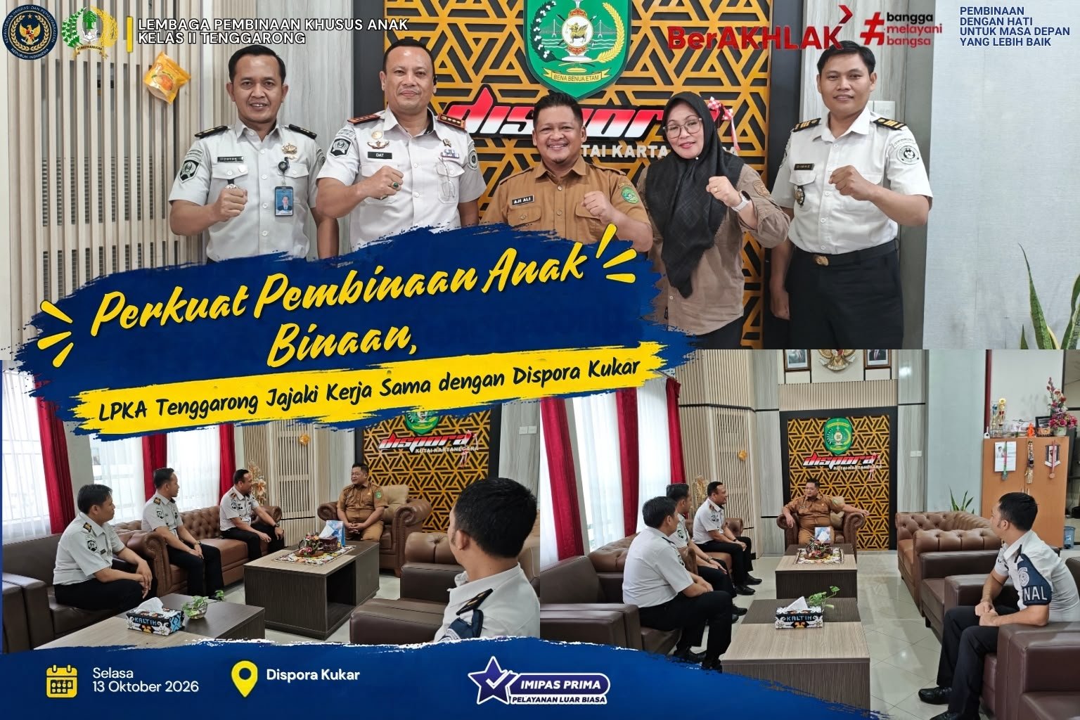 Perkuat Pembinaan Anak Binaan, LPKA Tenggarong Jajaki Kerja Sama dengan Dispora Kukar