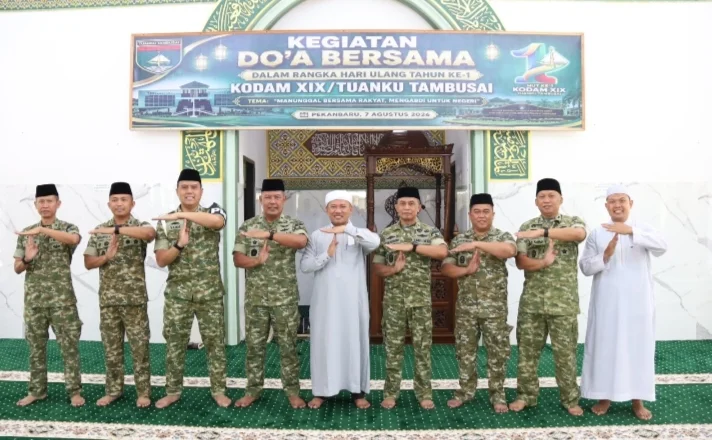 Kodam XIX Tuanku Tambusai Gelar Doa Bersama Lintas Agama, Perkuat Semangat Persatuan Dalam Rangka Memperingati HUT Ke-1