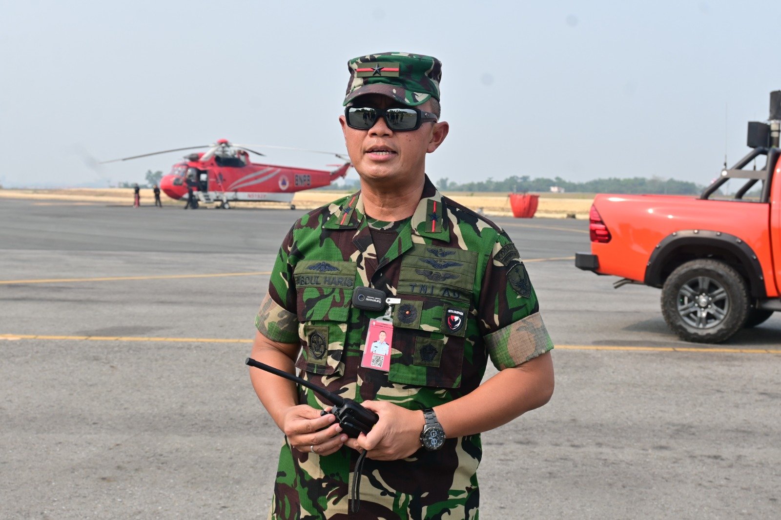 Danlanud RSN Tinjau Kesiapan Helikopter Water Bombing, Perkuat Penanganan Karhutla Riau