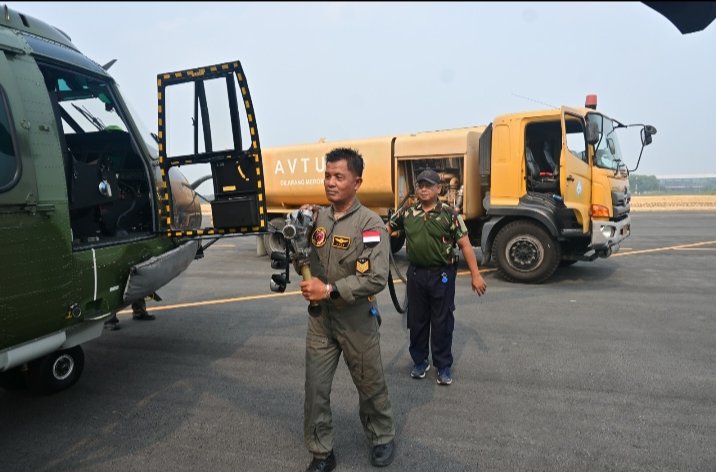 BMP Lanud Roesmin Nurjadin Pastikan Energi Operasional Helikopter Caracal Dukung Percepatan Penanganan Karhutla Riau