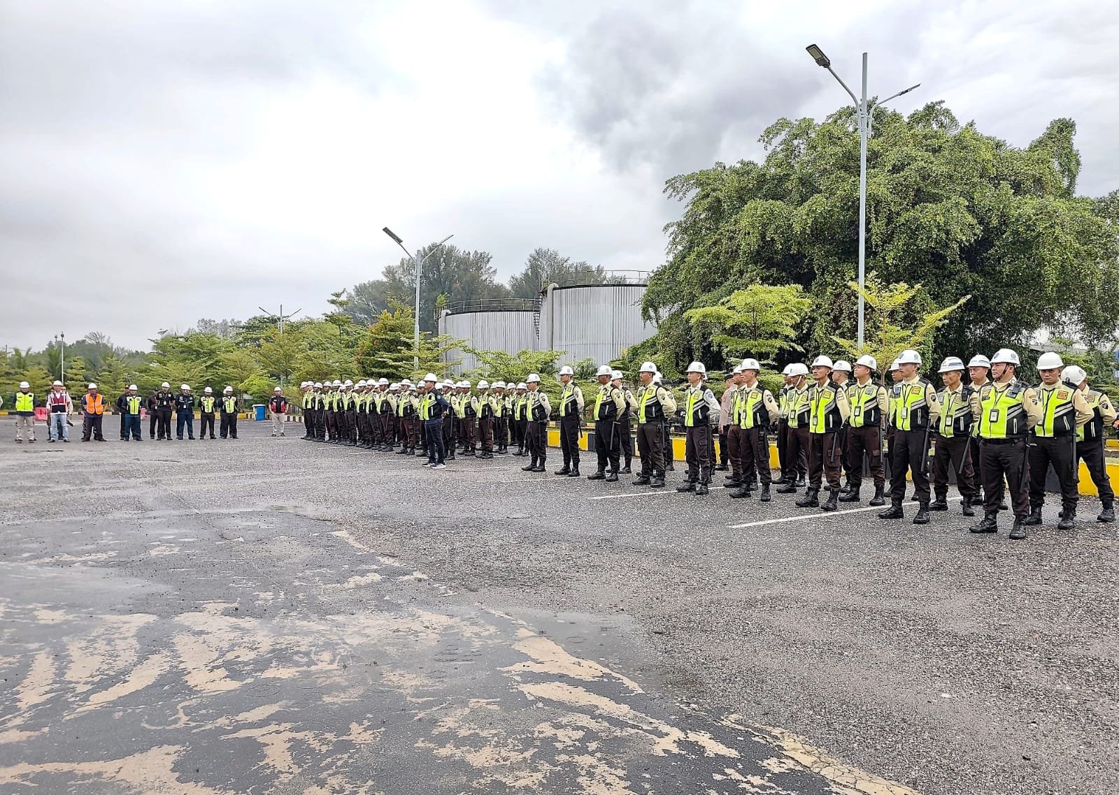 Sinergi Pengamanan Diperkuat, Pelindo Dumai Gelar Apel Gabungan Security