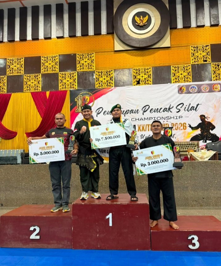 Bawa Pulang 23 Medali, Kodam XIX/Tuanku Tambusai Juara 1 Umum Pencak Silat